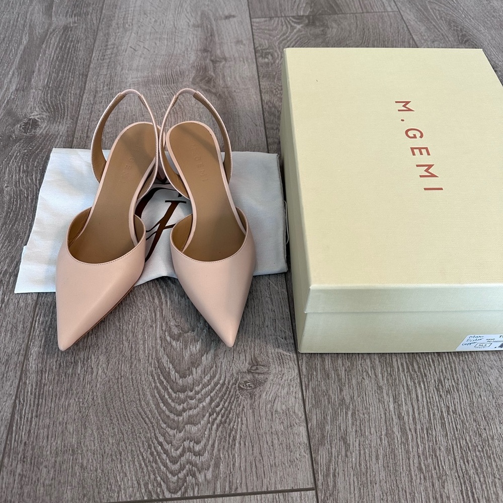 EUC M.Gemi The Mia Due 50mm Pump Sand Size 6.5US/36.5EU MSRP $348